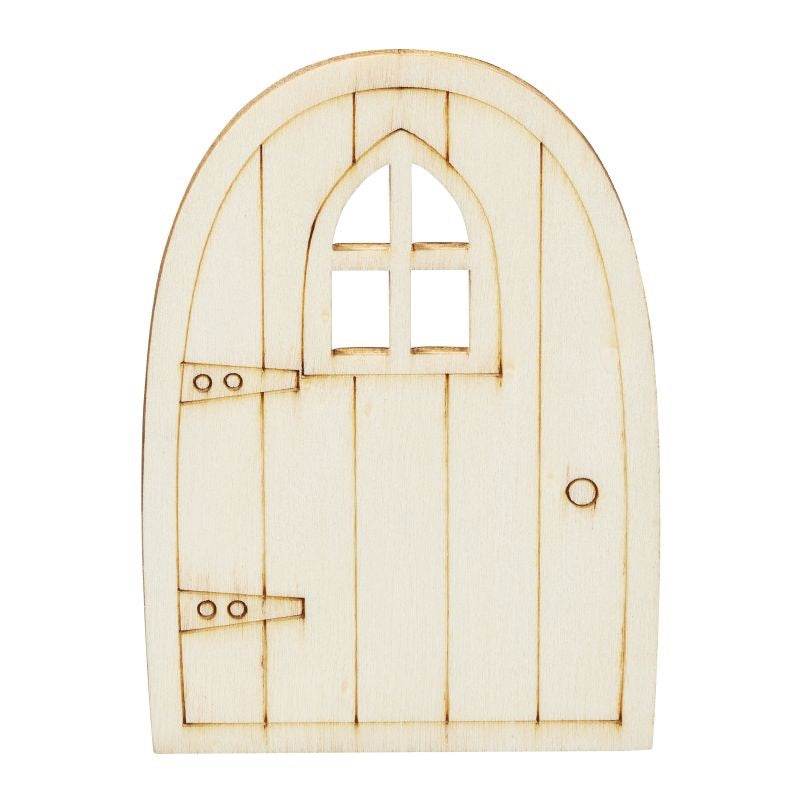 Skandinavische Wichtel Holztür aus Holz für Weihnachtswichtel über der Fußleiste
