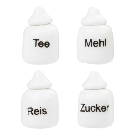 Wichtel Porzellan-Dosen 4er Set zur Aufbewahrung von Backzutaten im skandinavischen Weihnachtsstil