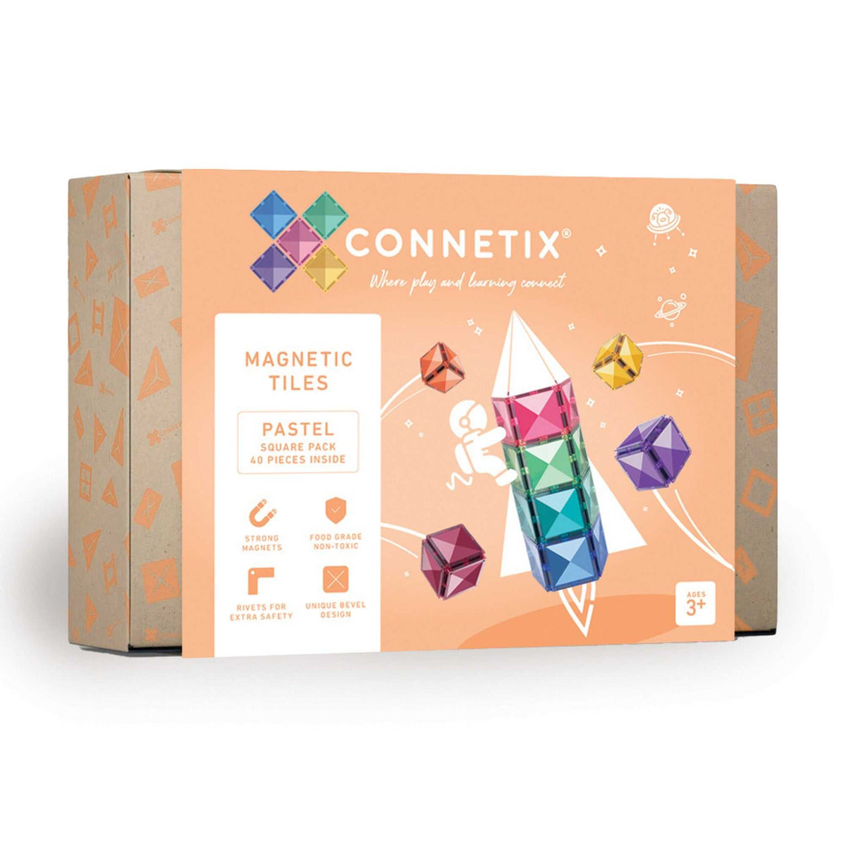 Magnetbausteine Pastell Square Pack 40 Teile