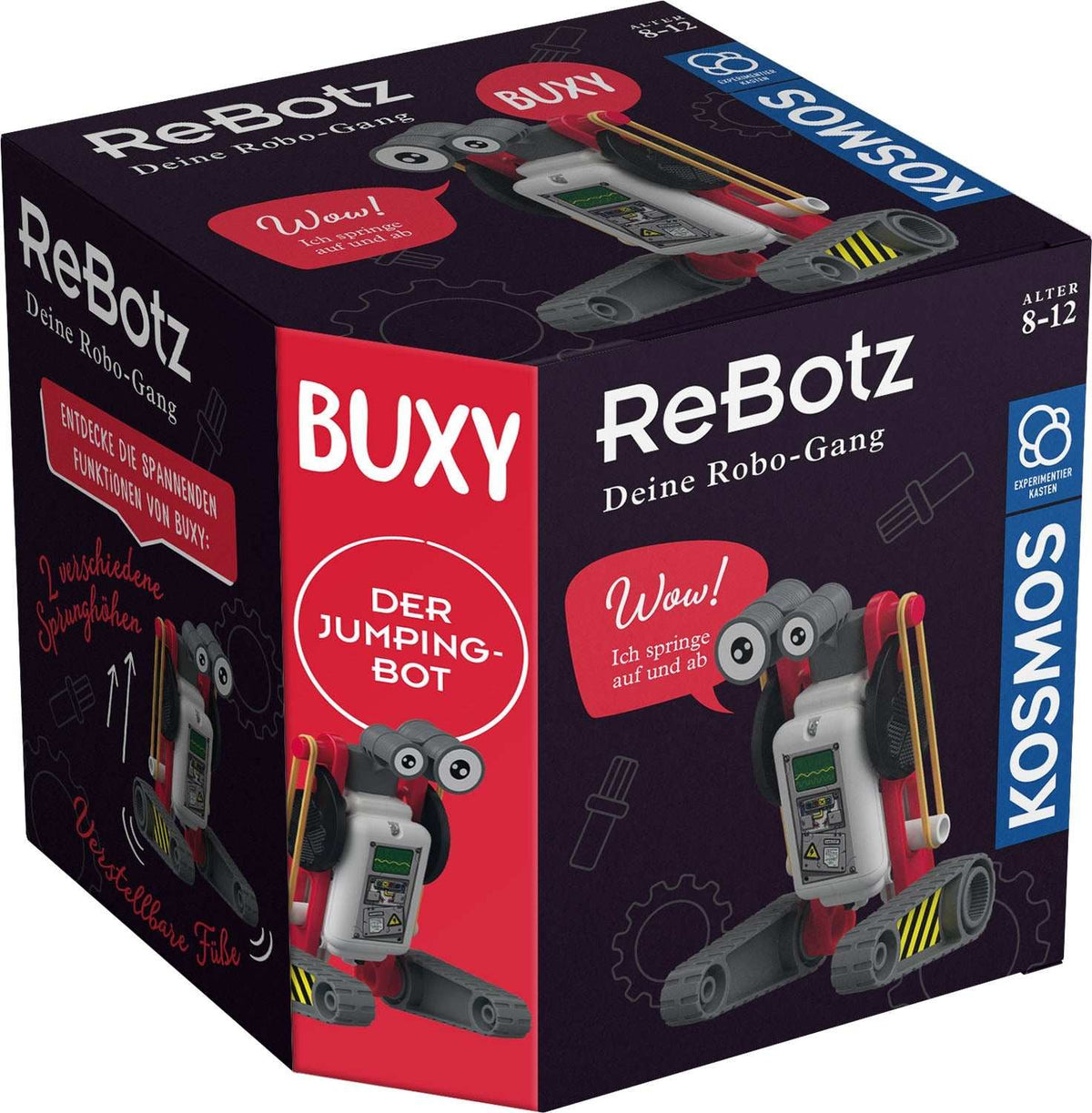 ReBotz Buxy jumping robot toy with motor and colorful parts for kids aged 8 to 12