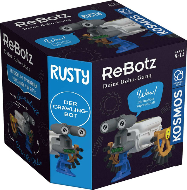 ReBotz - Rusty roboter spielzeug mit skiern und steuerrädern zum zusammenbauen für kinder ab 8 jahren