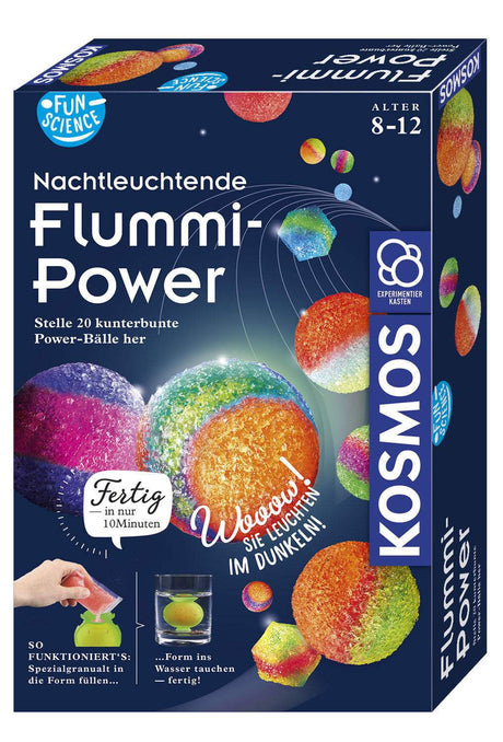 Fun Science Nachtleuchtende Flummi Experimentierset mit leuchtenden Hüpfbällen für Kinder