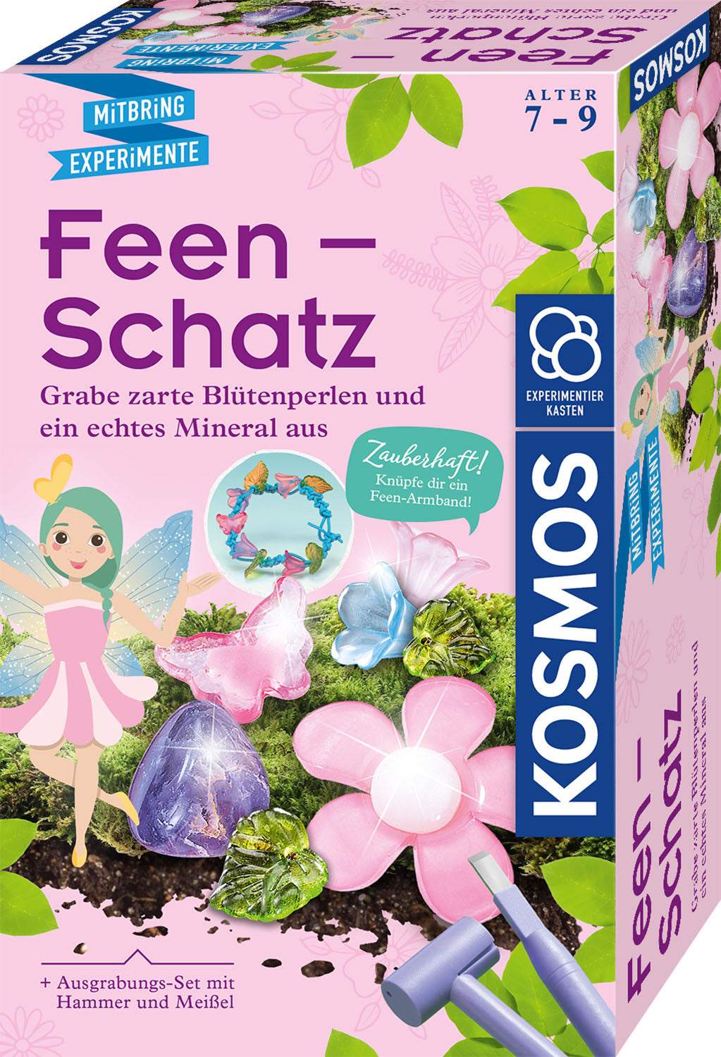 Kosmos Feen-Schatz Experimentierset mit Perlen, Mineralien und Schmuckzubehör zum Selbstausgraben für Kinder ab 7 Jahren