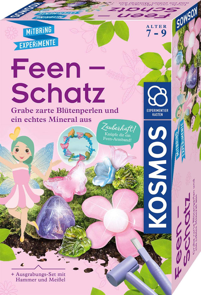Kosmos Feen-Schatz Experimentierset mit Perlen, Mineralien und Schmuckzubehör zum Selbstausgraben für Kinder ab 7 Jahren