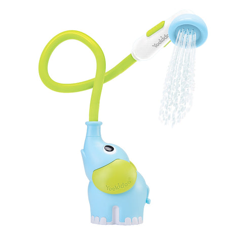 Babydusche Elefant blau von Yookidoo, kompakte und tragbare Baby-Dusche für sanftes Baden ab Geburt