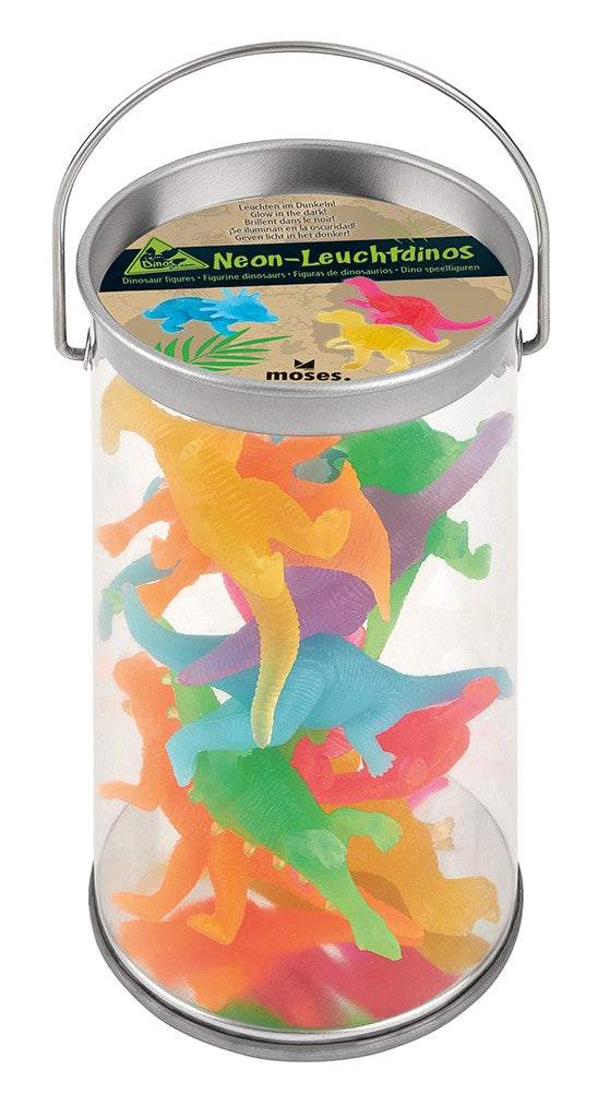 Set mit zehn leuchtenden Neon-Leuchtdinos für Kindergeburtstag und Schultüte