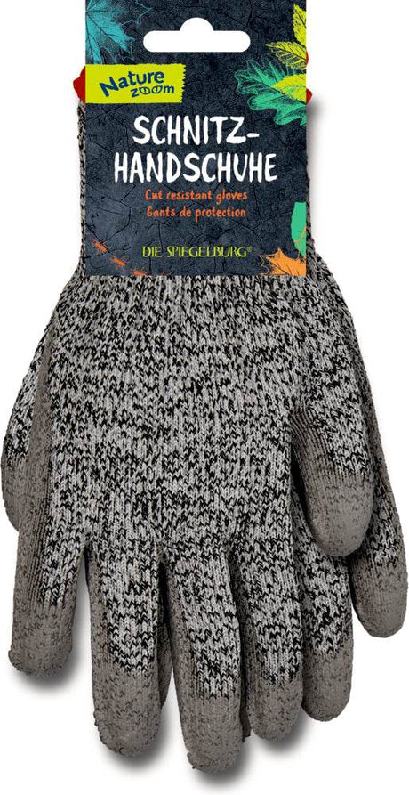Zwei robuste Schnitzhandschuhe Nature Zoom aus schnittfestem Material mit Kunststoffbeschichtung für sicheren Halt beim Schnitzen