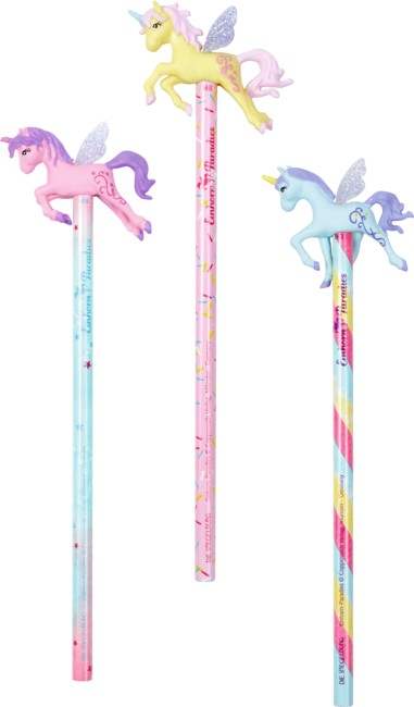 Bleistift mit Einhorn-Topper von Coppenrath für Kindergeburtstag und Einschulung