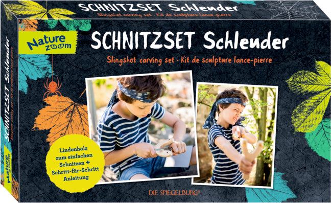 Schnitzset Schleuder Nature Zoom Holz schnitzen Set für Kinder Outdoor Abenteurer