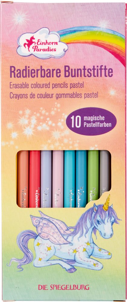 Radierbare Buntstifte Set in Pastellfarben mit Radiergummi und Silberfolie für Kinder ab 4 Jahren