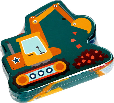 Zauberhandtuch Bagger Kinderhandtuch in Baggerform aus 100% Baumwolle mit magischer Wasserentfaltung