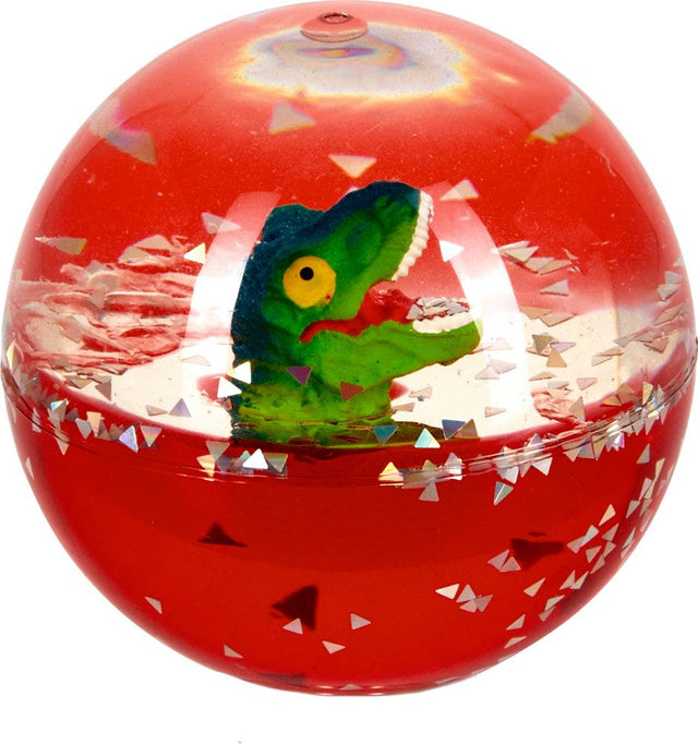 T-Rex Flummi mit Konfetti und schwebendem Dinosaurier, 6,5 cm Kunststoffspielzeug