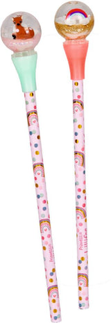 Glitzerkugel-Buntstift mit neon-pinker Mine und funkelnder Schneekugel von Prinzessin Lillifee