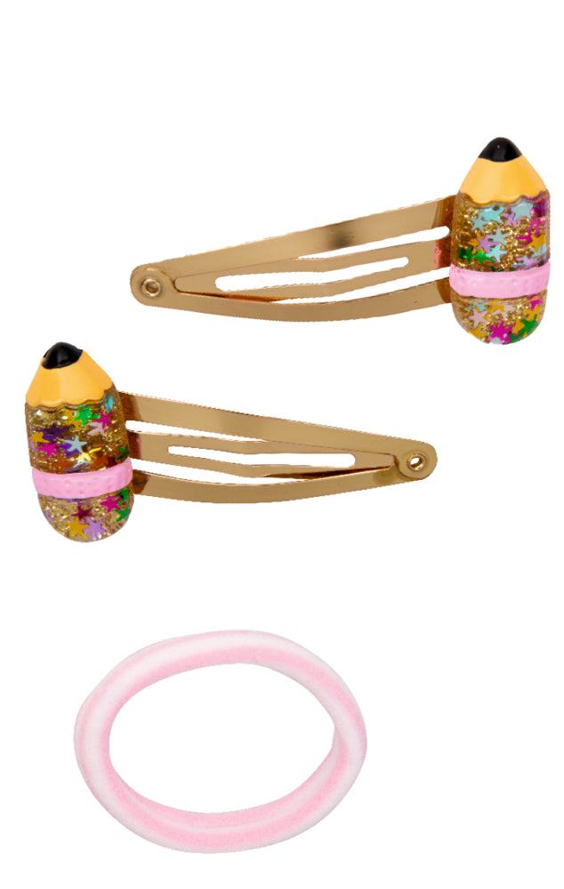 Haarclips & Haargummi Set Stift