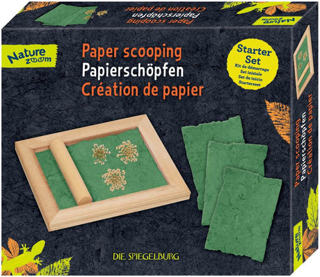 Kreativ-Set Papierschöpfen Nature Zoom mit Holzrahmen, Pulpe und Naturmaterialien zum Papier gestalten