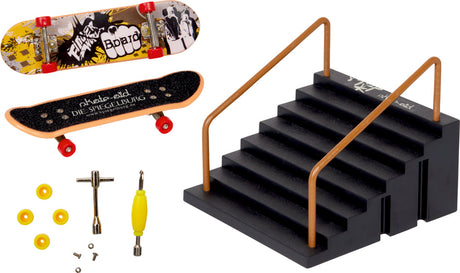 Mini Skateboard Set mit Treppe aus Kunststoff für Kinder ab 6 Jahren