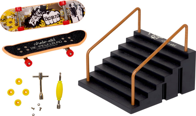 Mini Skateboard Set mit Treppe aus Kunststoff für Kinder ab 6 Jahren