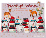 Schneekugel-Anhänger - Wintertiere im Weihnachtswald