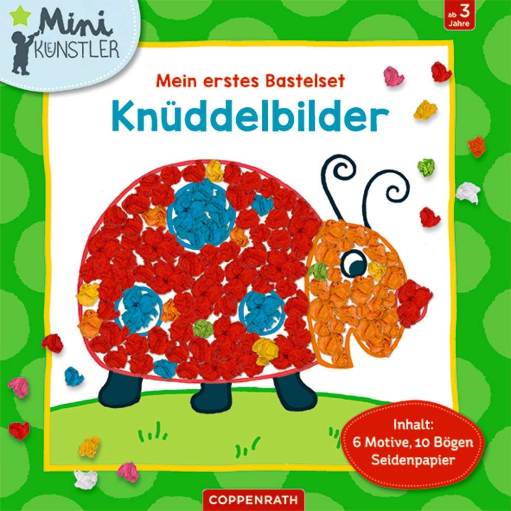 Mein erstes Bastelset von Coppenrath für Kindergarten-Kinder mit Seidenpapier-Knäueln und Motivkarten, ab 3 Jahre