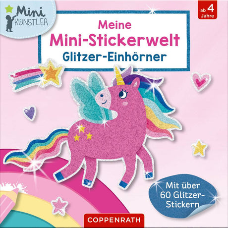 Mini-Stickerwelt Glitzer-Einhörner Set mit Bildkarten und Stickerbögen für Kinder ab 3 Jahren