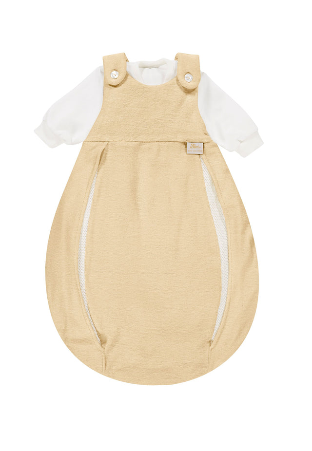 Baby-Mäxchen mit Belüftungssystem naturgroße 68 atmungsaktiver zweiteiliger Babyschlafsack aus Baumwolle und Viskose