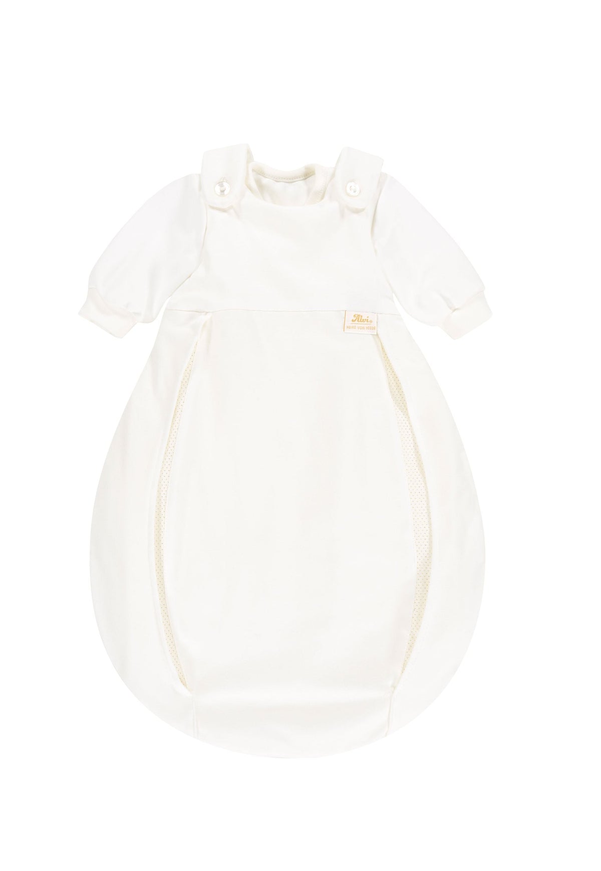 Baby-Mäxchen mit Belüftungssystem weißer Supima Baumwolle Schlafsack Größe 68 für Babys