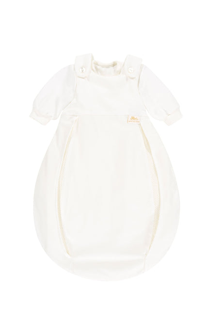 Baby-Mäxchen mit Belüftungssystem weißer Supima Baumwolle Schlafsack Größe 68 für Babys