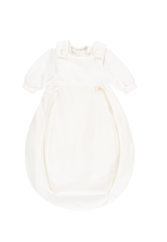 Baby-Mäxchen mit Belüftungssystem weißer Supima Baumwolle Schlafsack Größe 68 für Babys