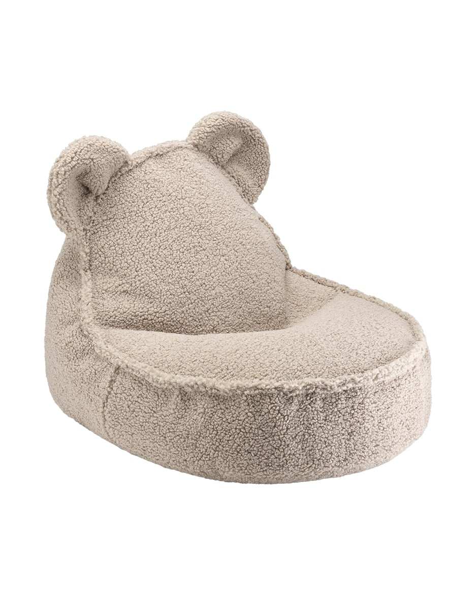 Bär-Beanbag Biscuit in Teddy-Stoff für Kinderzimmer, OEKO-TEX® zertifiziert, gemütlich und waschbar