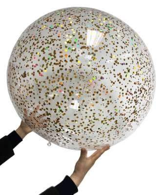 Fun Ballon Jumbo Glitzer aufblasbar bis 85 cm mit selbstverschließendem Verschluss und verschiedenen Farben