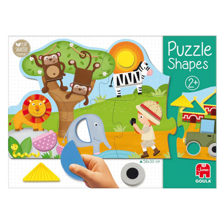 GOULA Puzzle Formen aus Holz mit geometrischen Figuren für Kinder ab 2 Jahren