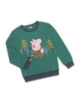 Peppa Wutz Forest grüner Bio-Baumwoll-Sweater Größe 104 mit Waldmotiv und nachhaltigem Design