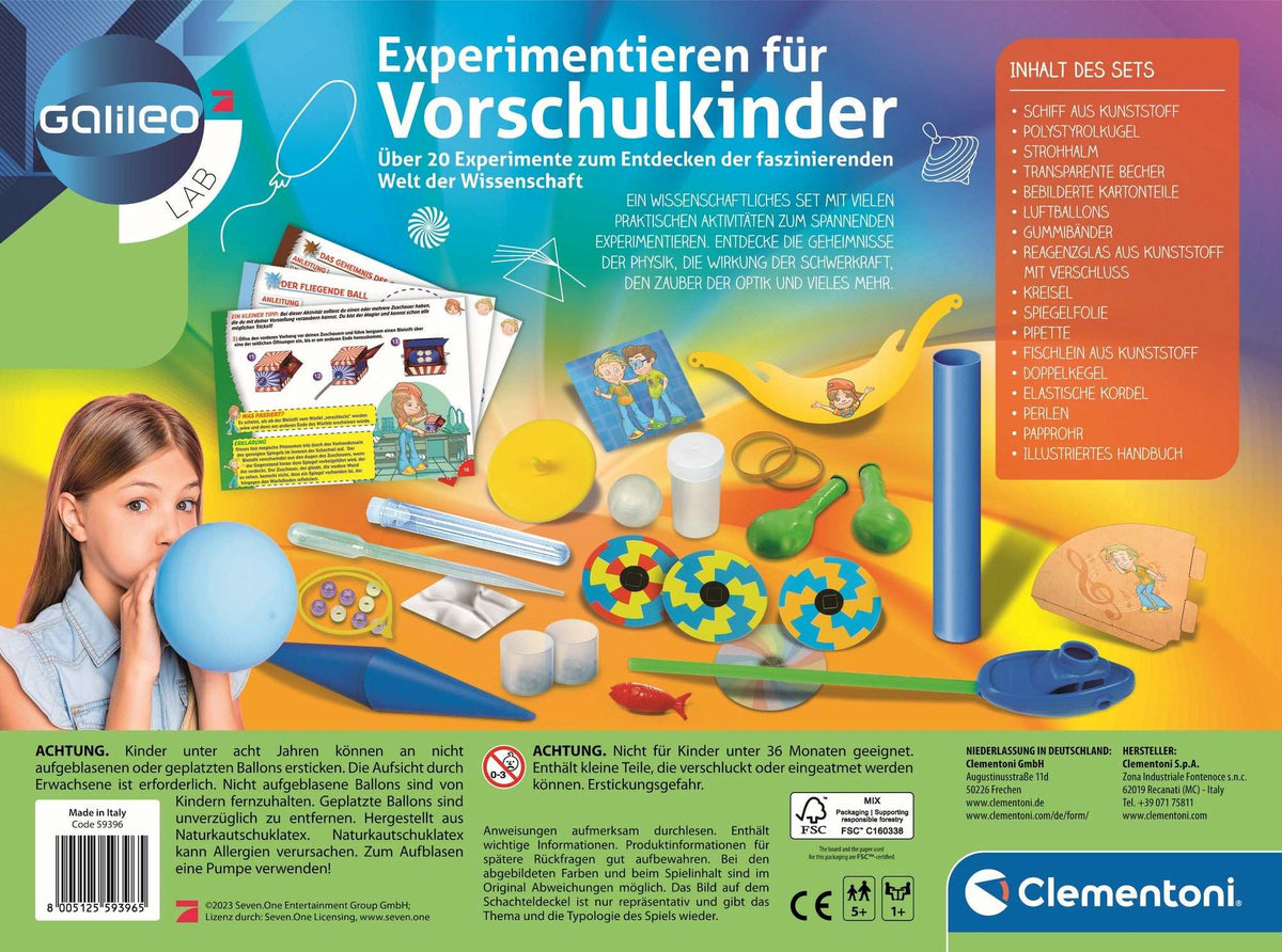 Experimentierset für Vorschulkinder mit über 25 wissenschaftlichen Experimenten von Clementoni
