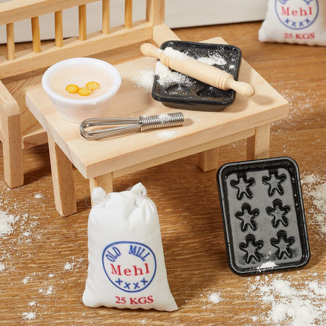 Wichtelset Backen mit Miniatur Küchenzubehör für Weihnachtswichtel Spielzeug