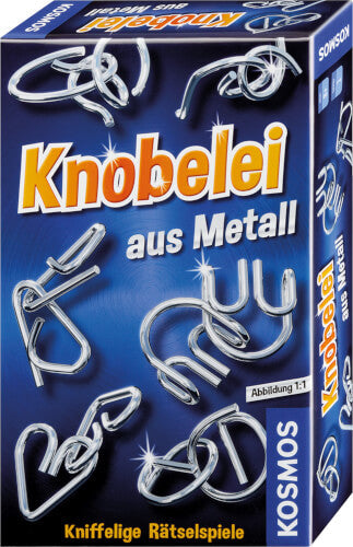 Knobelei aus Metall Puzzle Set mit 6 Spielzeugen und Lösungsblatt für Geduld und Spaß