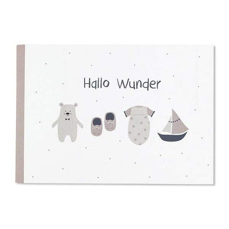 Büchlein Hallo Wunder rosa Baby Erinnerungsbuch mit Platz für Fotos und Handabdrücke Geschenk zur Geburt