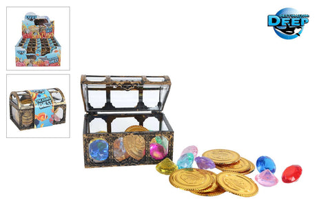 Schatztruhe mit Münzen und Diamanten für Kinder, detailgetreu und fantasieanregend