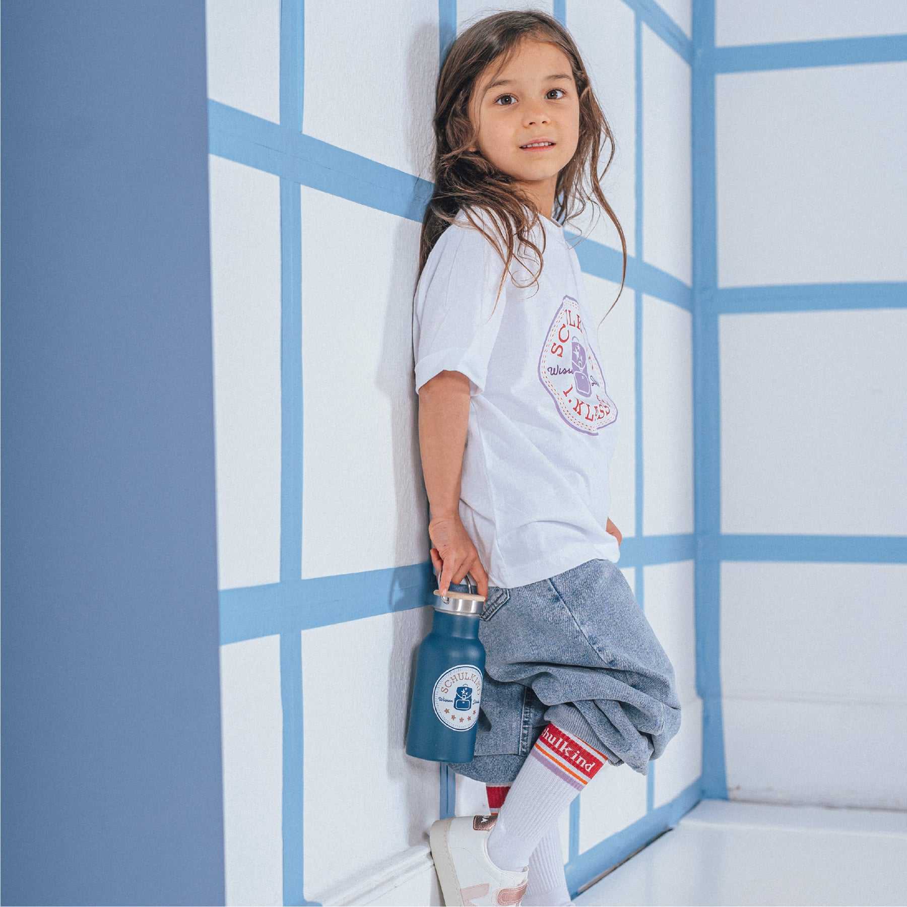 T-Shirt Schulkind Lavendel 116/128 (GOTS)