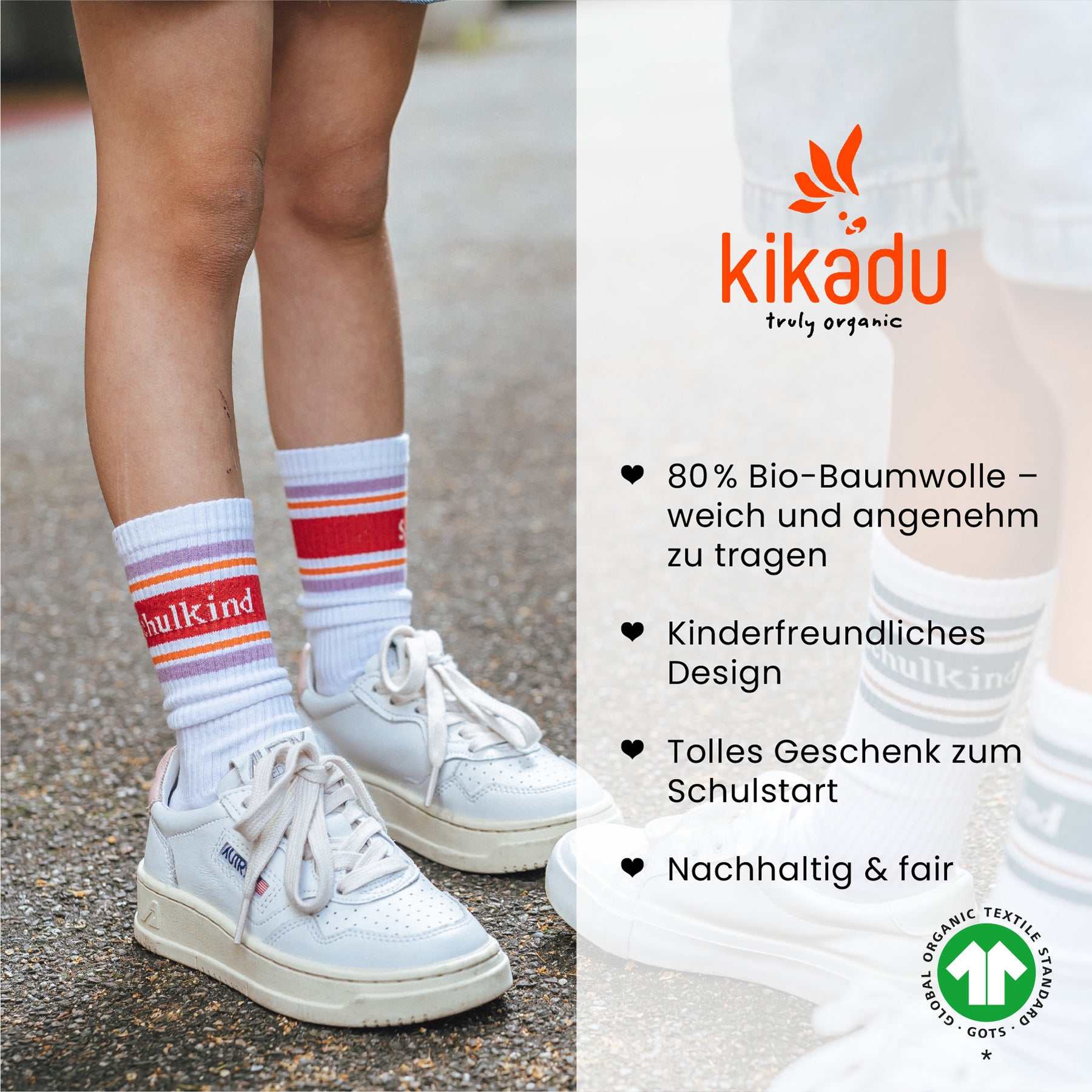 Schulkind- Socken 31-34/ Lavender