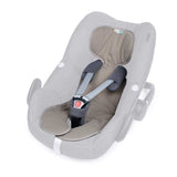 COOLAIR Sitzauflage grau-taupe für Babyschalen ab 0 Monaten, atmungsaktiv und temperaturegulierend
