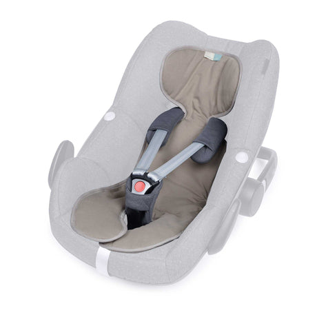COOLAIR Sitzauflage grau-taupe für Babyschalen ab 0 Monaten, atmungsaktiv und temperaturegulierend