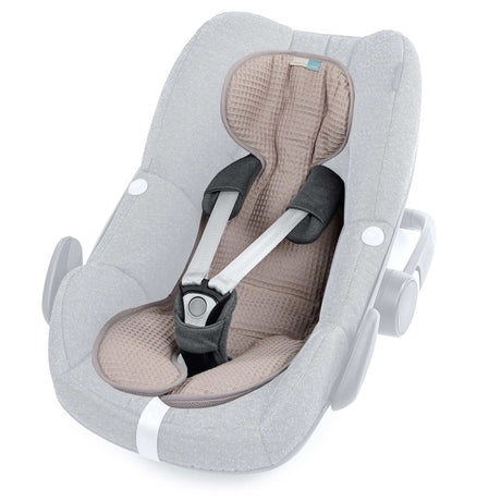 COOLAIR Sitzauflage für Babyschalen ab 0 Monate, atmungsaktiv und temperaturregulierend, waffel natur-grau