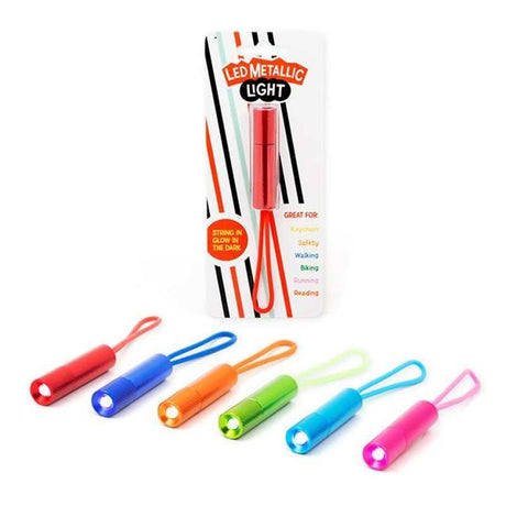 DESIGN & ART LED Taschenlampe aus Aluminium mit Glow-in-the-Dark Schlaufe, praktische Outdoor-Taschenlampe in bunten Farben
