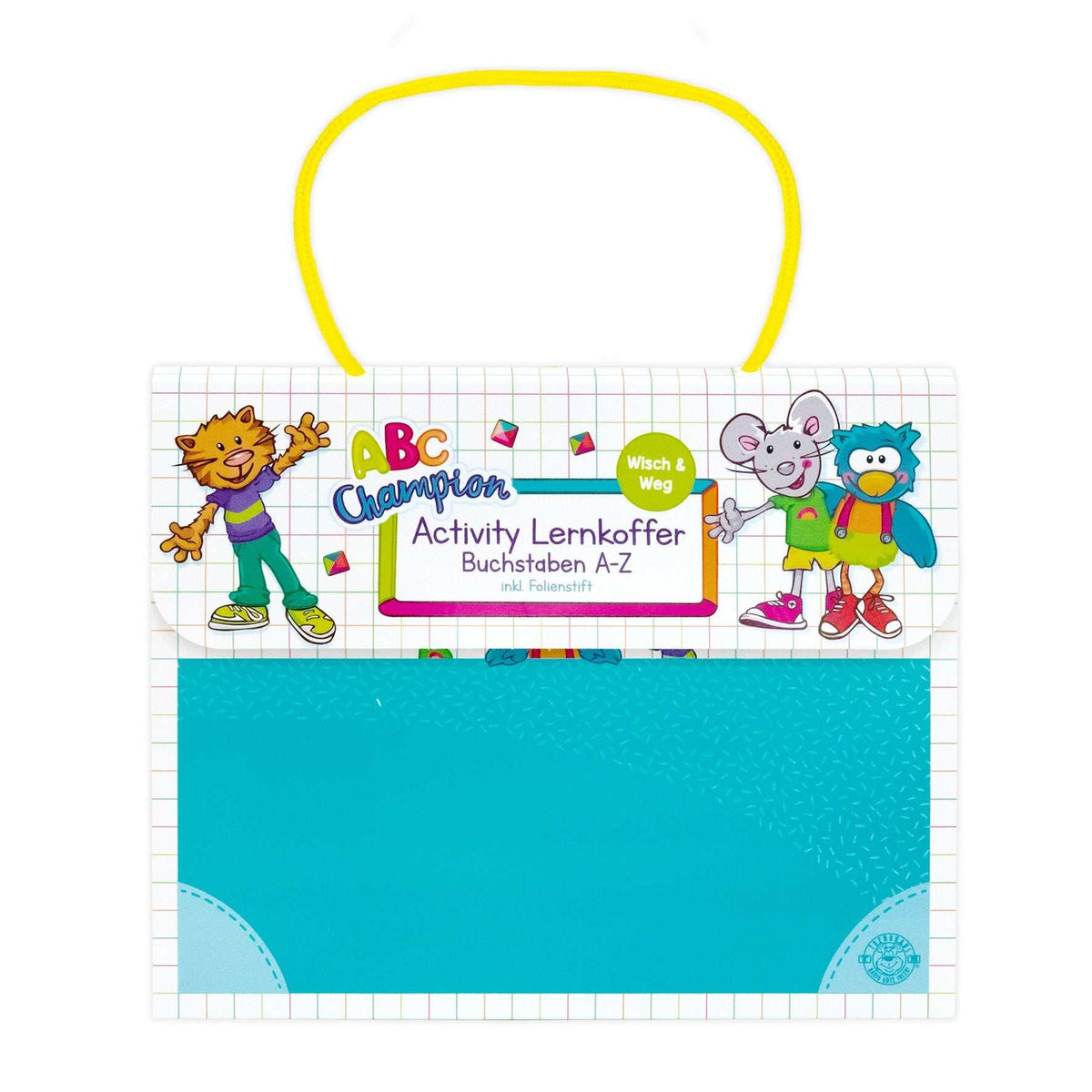 ABC CHAMPIONS Lernkoffer Buchstaben mit bunten Illustrationen zum spielerischen Buchstabenlernen für Kinder