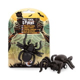 ZOMBIE ZONE Aufzieh-Spinne schwarzes Rückziehspielzeug für gruseligen Spaß und Halloween-Partys