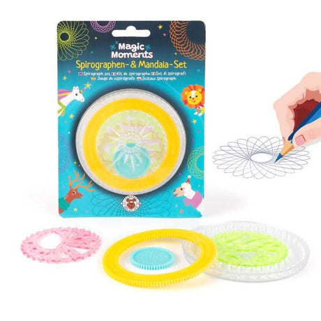 MAGIC MOMENTS Spirograph and Mandala set with glitter box and creative frames for colorful designs
