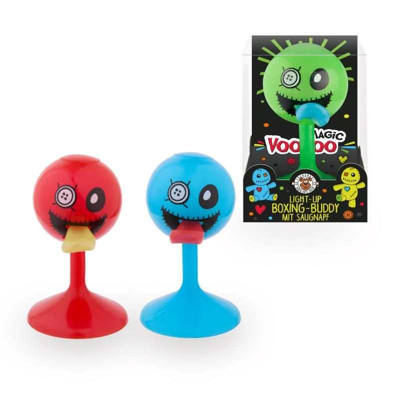 Light-Up Boxing-Ball mit rot-blauem Blinklicht und lustiger Zunge zum Stressabbau