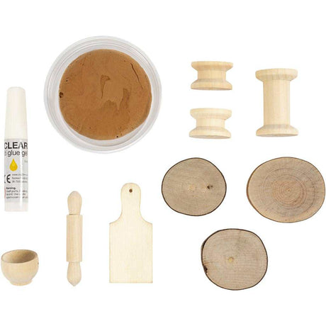 Mini Bastelset Wichtel mit Kekse backen Zubehör für kreative Weihnachtszeit