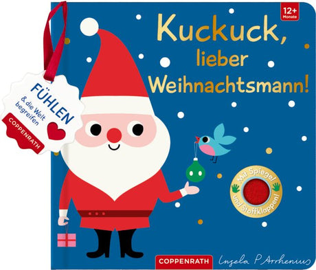 Mein Filz-Fühlbuch Weihnachtsmann und Freunde Fühlklappen Spiegel Hardcover Kinderbuch ab 12 Monate