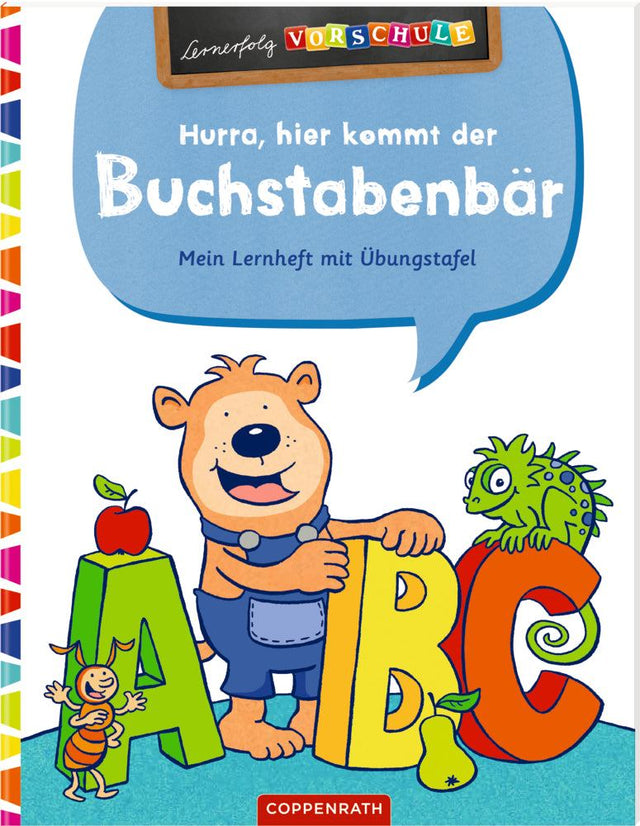 Cover of Coppenrath's Lernerfolg Vorschule Lernblock featuring Buchstaben Bär for preschool ABC learning and motor skills development.